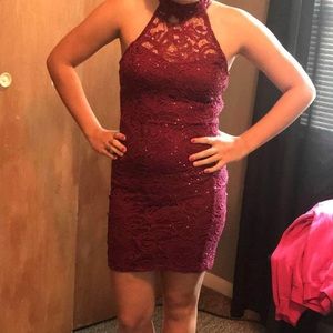 maroon homecoming dress